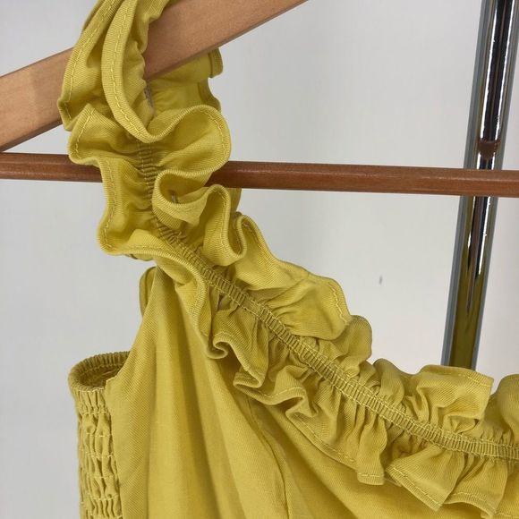 ASTR the Label Renata Yellow Lemon Ruffle Off Shoulder Mini Dress size Large - Picture 5 of 12
